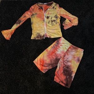 Tie dye long sleeve and shirt set